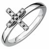 Thumbnail Image 1 of Stackable Expressions™ 0.10 CT. T.W. Diamond Cross Ring in Sterling Silver