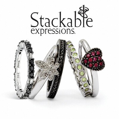 Stackable Expressions™ Diamond Accent Fleur-De-Lis Ring in Sterling Silver