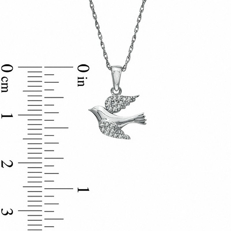 Main Image 2 of Diamond Accent Dove Pendant in Sterling Silver