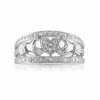 Thumbnail Image 1 of 0.085 CT. T.W. Diamond Claddagh Ring in Sterling Silver