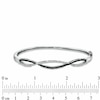 0.50 CT. T.W. Enhanced Black and White Diamond Criss-Cross Bangle in Sterling Silver
