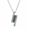 Thumbnail Image 1 of 0.20 CT. T.W. Black Diamond Slant Bypass Pendant in Sterling Silver