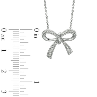 Diamond Accent Bow Pendant in Sterling Silver
