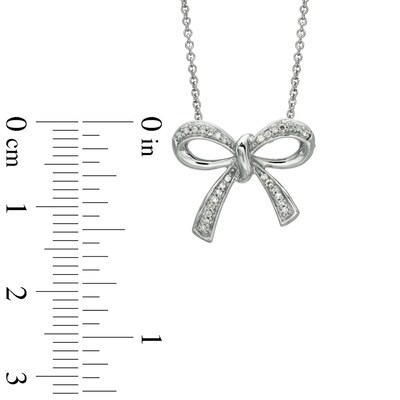 Diamond Accent Bow Pendant in Sterling Silver