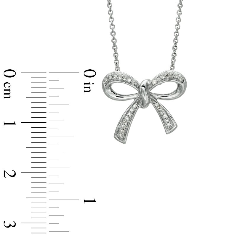 Diamond Accent Bow Pendant in Sterling Silver