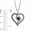 Thumbnail Image 2 of 0.20 CT. T.W. Enhanced Black and White Diamond Heart Swirl Pendant in Sterling Silver