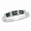 Thumbnail Image 0 of 0.50 CT. T.W. Enhanced Black and White Diamond Alternating Band in 10K White Gold