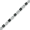 0.33 CT. T.W. Enhanced Black and White Diamond Alternating Bracelet in Sterling Silver