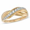 Thumbnail Image 0 of 0.23 CT. T.W. Diamond Crossover Wave Band in 10K Gold