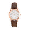 Thumbnail Image 0 of Ladies' Bulova Rose-Tone Leather Strap Watch with White Dial (Model: 97L121)