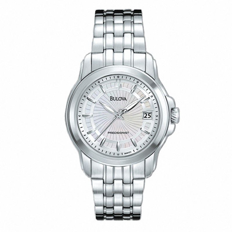 Ladies Bulova Precisionist Watch with Silver Tone Dial Model 96M21