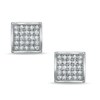 Thumbnail Image 1 of 0.14 CT. T.W. Diamond Square Stud Earrings in Sterling Silver