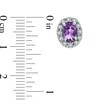 Thumbnail Image 4 of Oval Amethyst and Lab-Created White Sapphire Frame Pendant, Ring and Earrings Set in Sterling Silver - Size 7