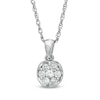 Thumbnail Image 1 of 0.20 CT. T.W. Diamond Cluster Pendant in 10K White Gold