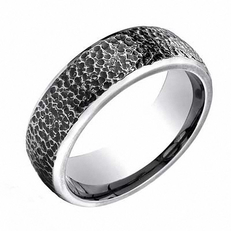 Men's 7.0mm Comfort Fit Textured Cobalt Wedding Band - Size 10|Peoples Jewellers