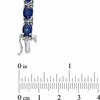 Thumbnail Image 3 of Oval Lab-Created Ceylon Sapphire and Diamond Accent Tennis Bracelet in Sterling Silver - 7.25"