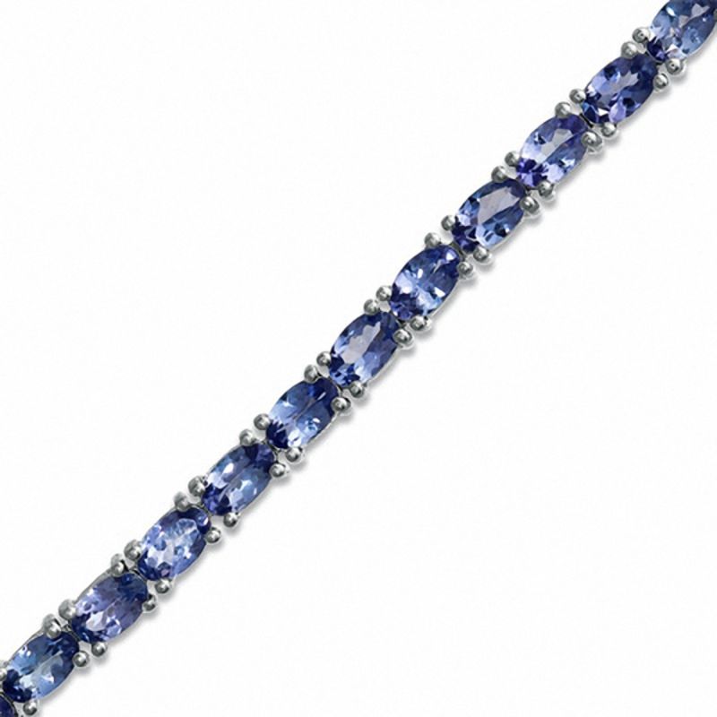 Oval Tanzanite Line Bracelet in Sterling Silver - 7.5"|Peoples Jewellers