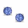 Thumbnail Image 0 of 4.5mm Tanzanite Solitaire Stud Earrings in Sterling Silver