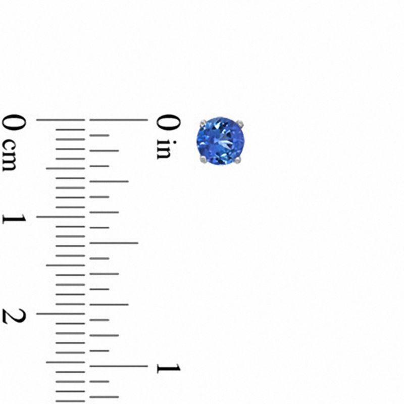 4.5mm Tanzanite Solitaire Stud Earrings in Sterling Silver