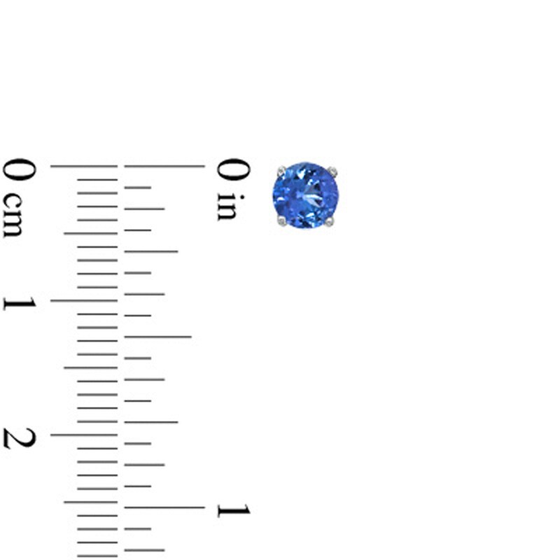 Main Image 2 of 4.5mm Tanzanite Solitaire Stud Earrings in Sterling Silver