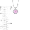 Lab-Created Pink Sapphire and Diamond Accent Pendant and Earrings Set in Sterling Silver