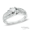 Thumbnail Image 1 of 1.00 CT. T.W. Diamond Slant Three Stone Ring in 14K White Gold