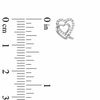 Thumbnail Image 2 of 0.12 CT. T.W. Diamond Double Heart Stud Earrings in Sterling Silver