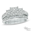 1.00 CT. T.W. Princess-Cut Diamond Past Present Future® Bridal Set in 14K White Gold