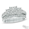 Thumbnail Image 1 of 1.00 CT. T.W. Princess-Cut Diamond Past Present Future® Bridal Set in 14K White Gold