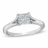 0.25 CT. T.W. Composite Diamond Square Engagement Ring in 10K White Gold
