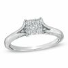 Thumbnail Image 0 of 0.25 CT. T.W. Composite Diamond Square Engagement Ring in 10K White Gold