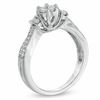 0.50 CT. T.W. Diamond Cluster Vintage-Style Engagement Ring in 10K White Gold