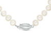 Thumbnail Image 2 of Freshwater Cultured Pearl and 0.09 CT. T.W. Diamond Necklace in Sterling Silver and 14K Gold-17"