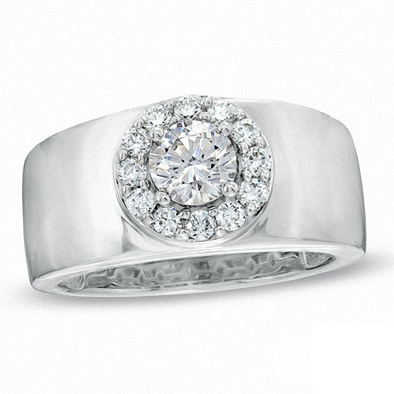 0.80 CT. T.W. Certified Canadian Diamond Engagement Wide Band in 14K White Gold (I/I1)