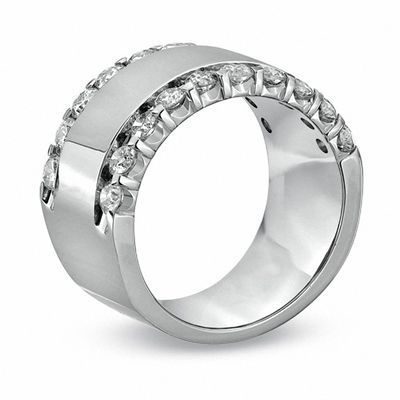 1.50 CT. T.W. Diamond Edge Bold Anniversary Band in 14K White Gold