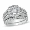 2.00 CT. T.W. Diamond Double Split Shank Bridal Set in 14K White Gold
