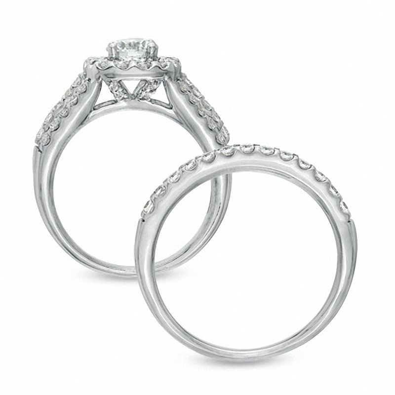 Main Image 3 of 2.00 CT. T.W. Diamond Double Split Shank Bridal Set in 14K White Gold