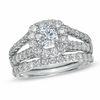 1.75 CT. T.W. Diamond Split Shank Bridal Set in 14K White Gold
