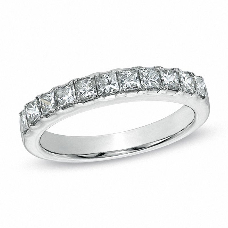 1.00 CT. T.W. Princess-Cut Diamond Wedding Band in 14K White Gold|Peoples Jewellers