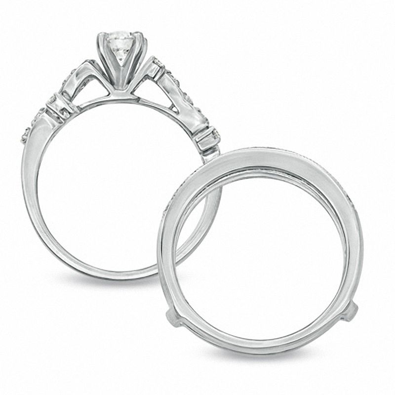 Main Image 3 of 1.00 CT. T.W. Diamond Vine Bridal Set in 14K White Gold