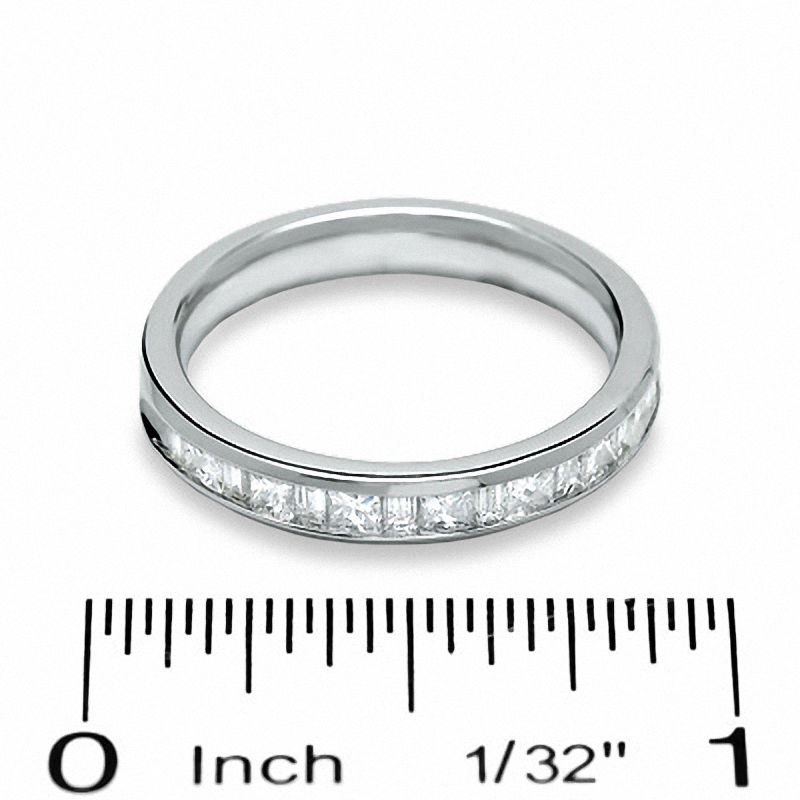 Main Image 3 of 0.50 CT. T.W. Princess-Cut and Baguette Diamond Wedding Band in 14K White Gold