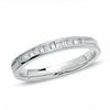 Thumbnail Image 1 of 0.25 CT. T.W. Princess-Cut and Baguette Diamond Wedding Band in 14K White Gold