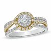 Thumbnail Image 1 of 0.75 CT. T.W. Diamond Swirl Engagement Ring in 14K Two-Tone Gold
