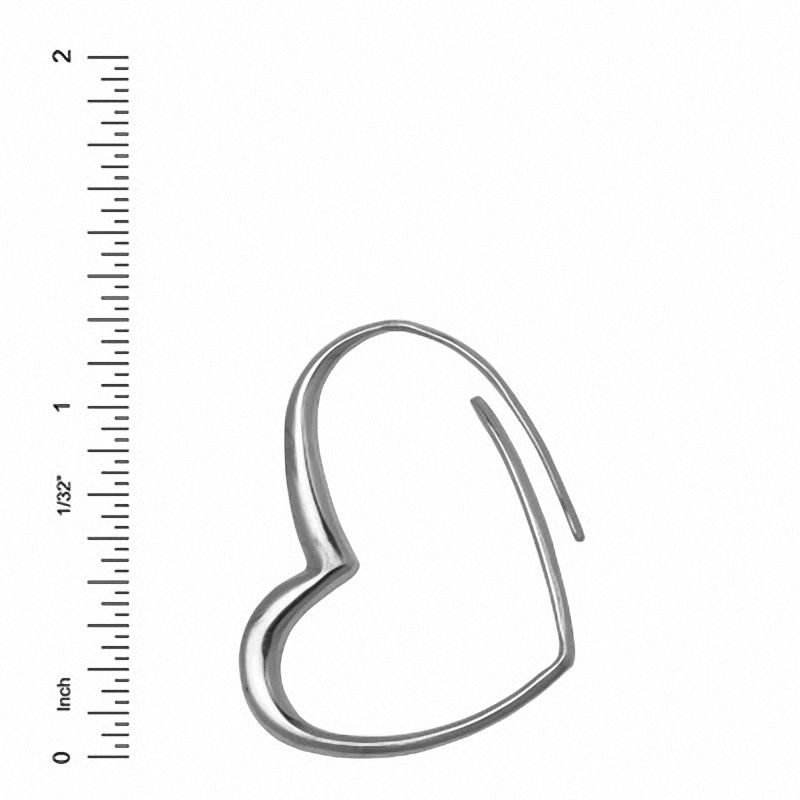 Main Image 2 of Heart-Shaped Hoop Earrings in Sterling Silver