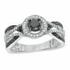 0.75 CT. T.W. Enhanced Black and White Diamond Woven Ring in 10K White Gold