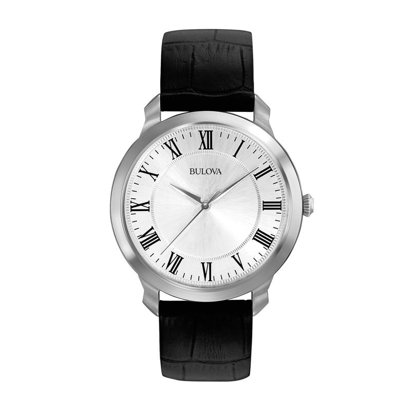 Men's Bulova Classic Strap Watch with White Dial (Model: 96A133)|Peoples Jewellers