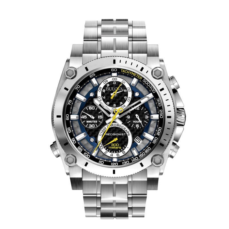 Men's Bulova Precisionist Chronograph Watch with Black Dial (Model: 96B175)|Peoples Jewellers