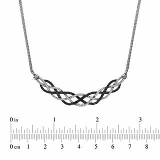 0.50 CT. T.W. Enhanced Black and White Diamond Loose Braid Necklace in Sterling Silver