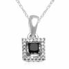 Thumbnail Image 0 of Black Mystique 0.20 CT. T.W. Enhanced Black and White Princess-Cut Diamond Pendant in Sterling Silver