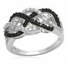 Thumbnail Image 0 of 0.50 CT. T.W. Enhanced Black and White Diamond Loose Braid Ring in Sterling Silver